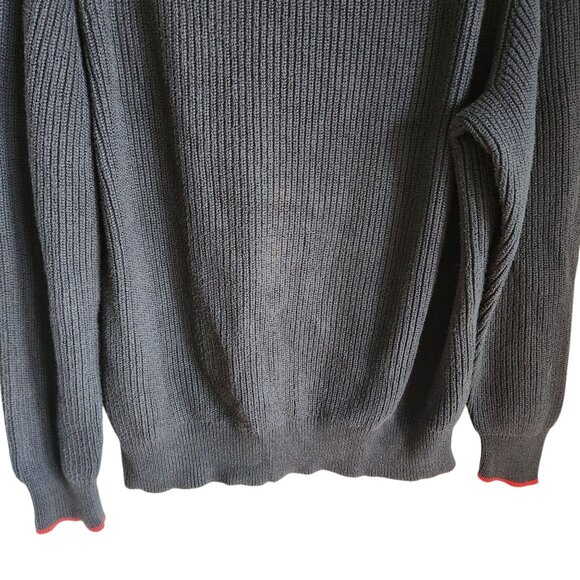 Rag & Bone Sweater Men's Large Blue Emory Cotton Crew Neck Colorblock Cotton - Picture 10 of 10